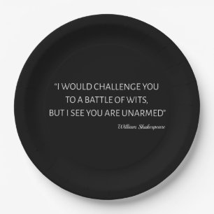 Assiettes En Carton Citation De Shakespeare - Bataille De Wits