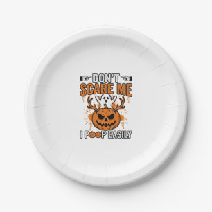 Assiettes En Carton Citation de vecteur de citrouille de fantôme drôle