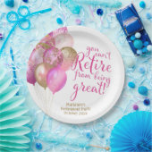 Assiettes En Carton Citation drôle de retraite rose (Fête)