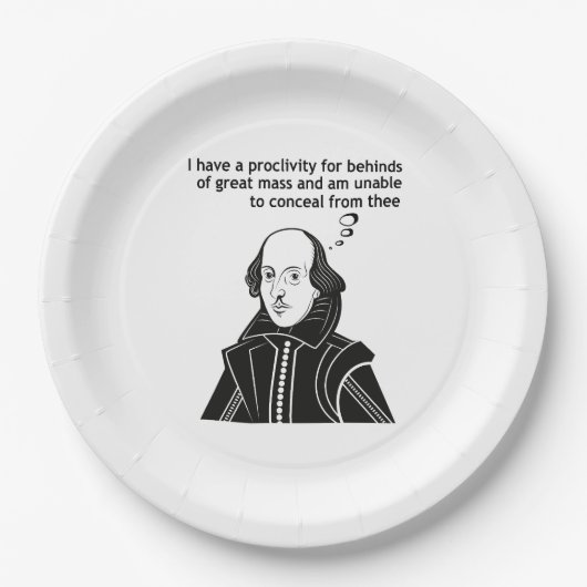 Assiettes En Carton Citation drôle de Shakespeare (Devant)