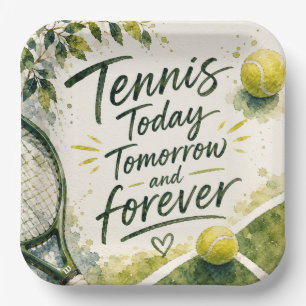 Assiettes En Carton Citation drôle de tennis pour une fête à thème ten