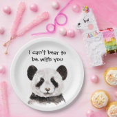 Assiettes En Carton Citation Romantique Moderne Avec Panda Noir Et Bla (Fête)