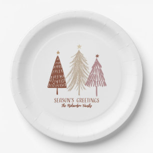 Assiettes En Carton Citations de saison Arbres de Noël festifs et gais