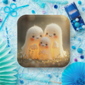 Assiettes En Carton Cités fantômes d'Halloween (Fête)