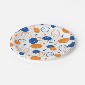 Assiettes En Carton Citron bleu et orange Motif Jouer sur le thème des (Angle)