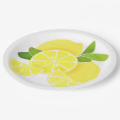 Assiettes En Carton Citron citron tranches de citron fruits tropicaux  (Angle)