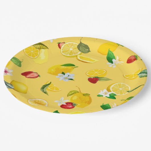 Assiettes En Carton Citron & Fraise 3 (Angle)