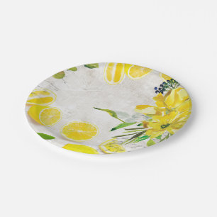 Assiettes En Carton Citron lustre