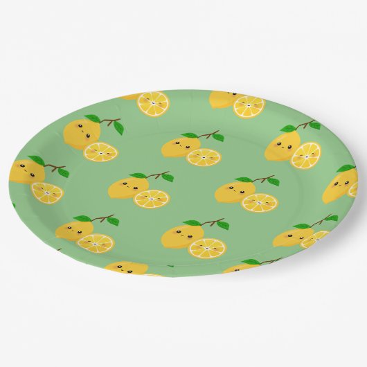 Assiettes En Carton Citron mignon (Angle)