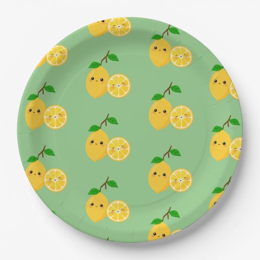 Assiettes En Carton Citron mignon (Devant)