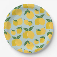 Citron Motif Fruit Rétro Jaune Sur Vert