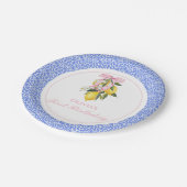 Assiettes En Carton Citron Pink Bow preppy 1er anniversaire (Angle)