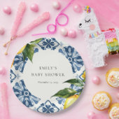 Assiettes En Carton Citron Positano Baby shower italien (Fête)