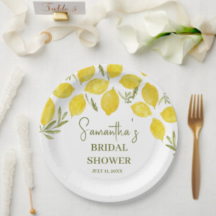 Assiettes En Carton Citron vert Fête des mariées italienne Jaune Olive