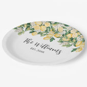 Assiettes En Carton Citronnier jaune monogramme (Angle)