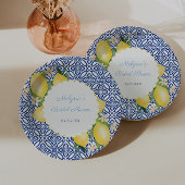 Assiettes En Carton Citrons Amalfi Bleu Blanc Italie Carreaux Salle de