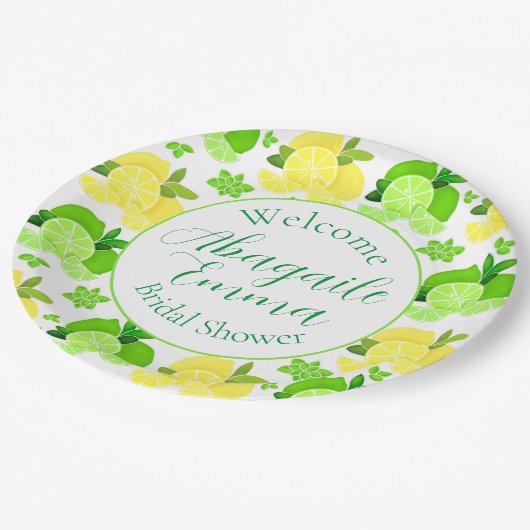 Assiettes En Carton Citrons citrons citrus soleil Douche nuptiale Invi (Angle)