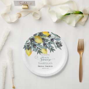 Assiettes En Carton Citrons de taille principale Fête des mariées Ol