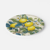 Assiettes En Carton Citrons d'été méditerranéens (Angle)