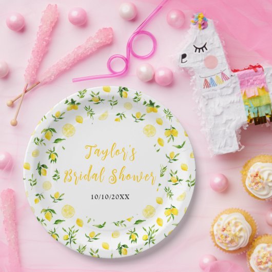 Assiettes En Carton Citrons et Fête des mariées de feuillage (Fête)