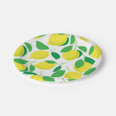 Assiettes En Carton Citrons et motifs feuille (Angle)