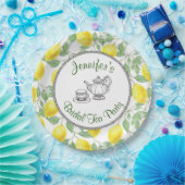 Assiettes En Carton Citrons jaunes avec Tea Party Feuille vert (Fête)