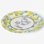 Assiettes En Carton Citrons jaunes avec thé Motif vert (Angle)