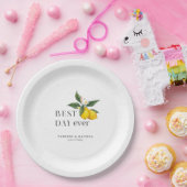 Assiettes En Carton Citrons Peints À La Main Avec Mariage Fleur (Fête)