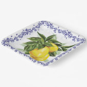 Assiettes En Carton Citrons Royal Toile Filigree (Angulaire)