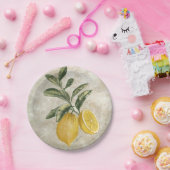 Assiettes En Carton Citrons Vintages crachés rustiques (Fête)