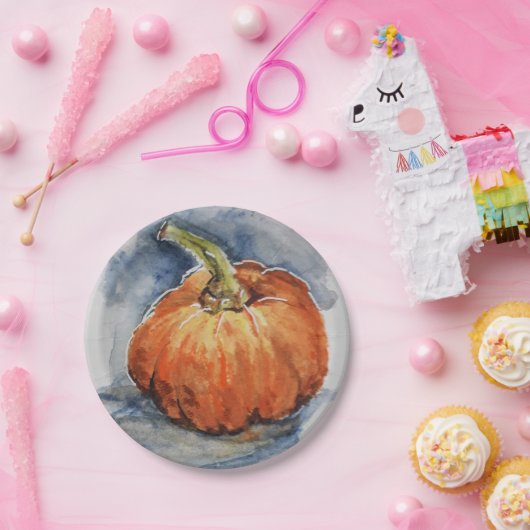 Assiettes En Carton Citrouille (Fête)