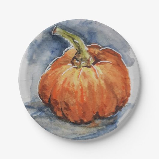 Assiettes En Carton Citrouille (Devant)