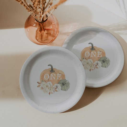 Assiettes En Carton Citrouille 1er anniversaire