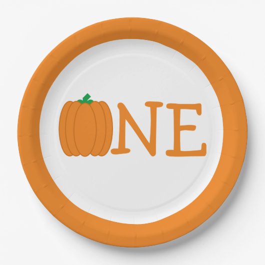 Assiettes En Carton Citrouille 1er anniversaire (Devant)