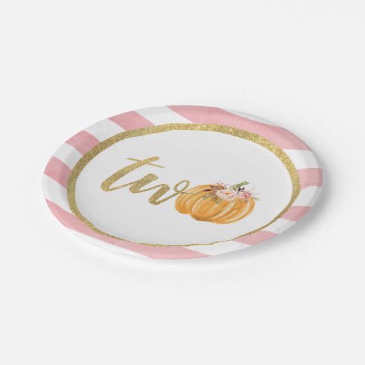 Assiettes En Carton Citrouille 2e plaque de papier d'anniversaire - Gr (Angle)