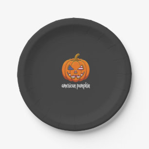 Assiettes En Carton Citrouille Américaine Patriotique Halloween Jack O