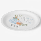 Assiettes En Carton Citrouille Aquarelle bébé garçon douche (Angle)