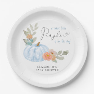 Assiettes En Carton Citrouille Aquarelle bébé garçon douche