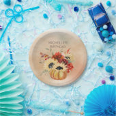 Assiettes En Carton Citrouille Automne Automne Floral Fleurs Anniversa (Fête)