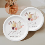 Assiettes En Carton Citrouille Automne  Automne Mariage<br><div class="desc">Cette plaque en papier mariage présente des citrouilles blancs et jaunes aquarelles ornés de fleurs bordeaux,  marrons et roses rousses sur les feuilles d'automne. Pour une personnalisation plus avancée de cette conception,  cliquez sur le BOUTON OUTIL DESIGN BLEU. Des articles correspondants sont également disponibles.</div>