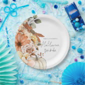 Assiettes En Carton Citrouille Automne Florals Script Halloween Soirée (Fête)