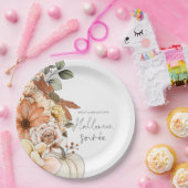 Assiettes En Carton Citrouille Automne Florals Script Halloween Soirée (Fête)