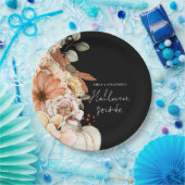 Assiettes En Carton Citrouille Automne Florals Script Halloween Soirée (Fête)