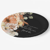 Assiettes En Carton Citrouille Automne Florals Script Halloween Soirée (Angle)