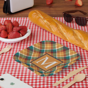 Assiettes En Carton Citrouille Automne Personnalisé Orange Feuilles Ve