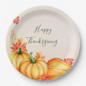 Assiettes En Carton Citrouille automne | Thanksgiving (Devant)
