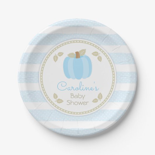 Assiettes En Carton Citrouille Baby Boy Douche Plaque en papier (Devant)