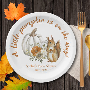 Assiettes En Carton Citrouille Baby shower d'automne, non sexiste