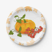 Citrouille, baies et feuilles tombent Thanksgiving