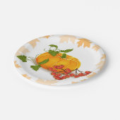 Assiettes En Carton Citrouille, baies et feuilles tombent Thanksgiving (Angle)